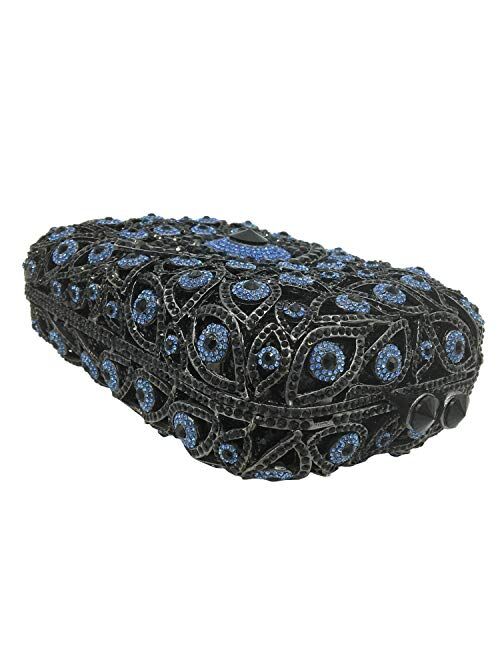Boutique De FGG The Evil Eye Crystal Clutch Bags Women Evening Minaudiere Purses and Handbags