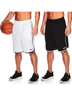 Men's Basketball Gym & Running Shorts w/Elastic Waistband & Pockets - 12 Inch Inseam