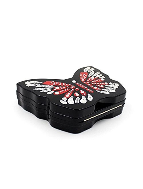 Marchome Acrylic Butterfly Ladybug Shape Evening Bags Clutch Purses with Chain