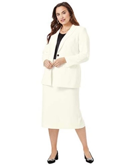 Jessica London Women's Plus Size Single-Breasted Skirt Suit Set