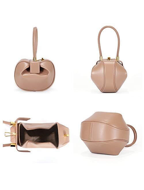 Mn&Sue Fashion Designer Women's Genuine Leather Top Handle Handbag Evening Bag Party Prom Wedding Purse