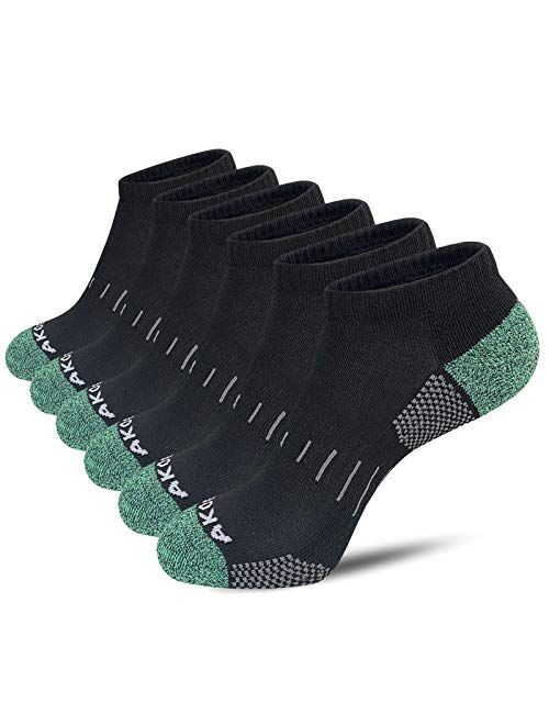 AKOENY Men's Athletic Cushion Low Cut Ankle Running Socks (6 Pack)