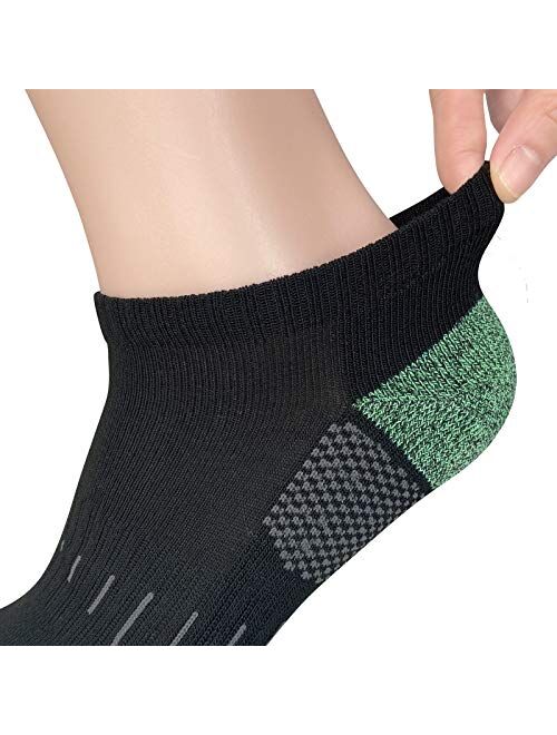 AKOENY Men's Athletic Cushion Low Cut Ankle Running Socks (6 Pack)