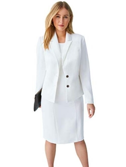 Jessica London Women's Plus Size Single Breasted Jacket Dress Suit