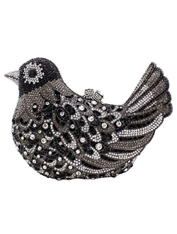 Womens Evening-Bag Chain Luxury-Handbag Rhinestone Wedding Ladies Clutch-Purse Bird