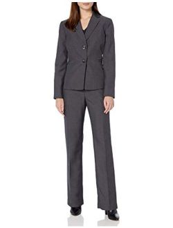 Women's 2 Button Notch Collar Melange Pant Suit