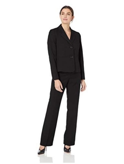 Women's 2 Button Notch Collar Melange Pant Suit