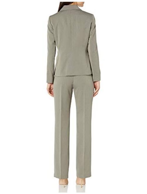 Le Suit Women's 2 Button Notch Collar Tonal Stripe Pant Suit