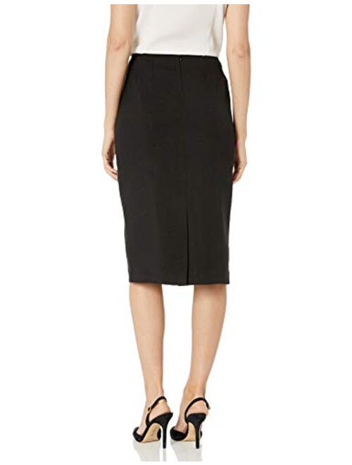 Le Suit Women's 2 Button Notch Collar Skimmer Skirt Suit