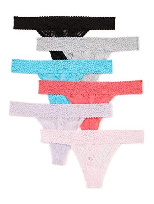 Secret Treasures Assorted 6 Pair Lace Stretch Thong Panties