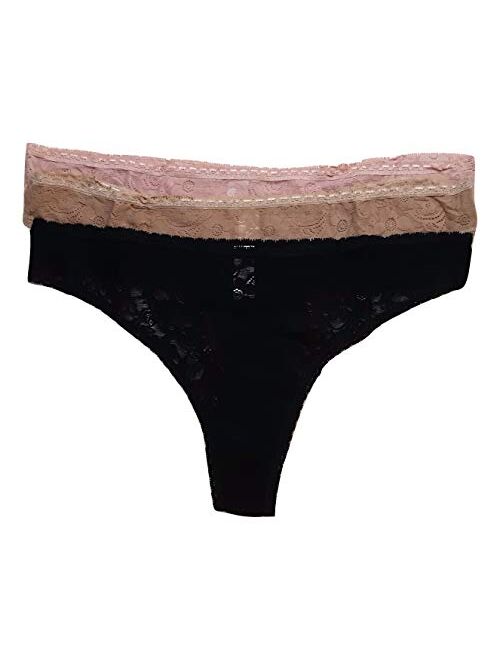 Secret Treasures Intimates Women's 3pk All Lace Thong Panties