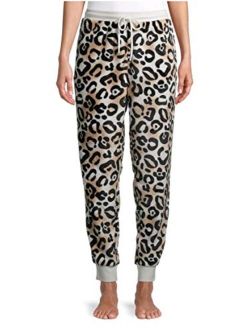 Leopard Deluxe Touch Plush Jogger Sleep Pants