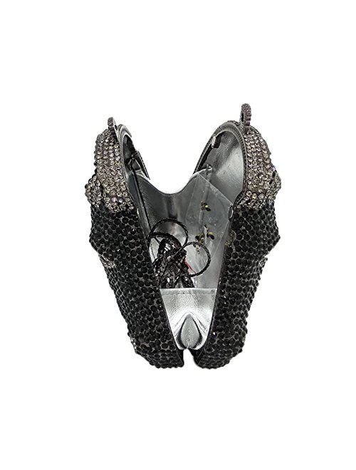 Boutique De FGG Sparkling 3D Horse Head Shape Women Crystal Clutch Bag Evening Wedding Handbags