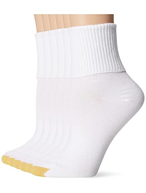 Gold Toe Women's Classic Turn Cuff Socks, 6 Pairs