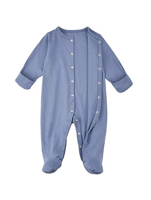 Baby Footed Pajamas with Mittens - 3 Pcs Infant Girls Boys Footie Onesies Sleeper Newborn Cotton Sleepwear Outfits