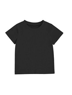 Toddler Baby Girls Boys Cartoons Cotton Basic T Shirts Tops Shorts Sleeve Tee Shirt Baby Summer Clothes