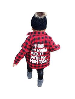 Toddler Long Sleeve Shirt Baby Boy Girl Plaid Top for Toddler Spring Winter Coat for Kid