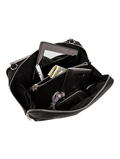 Cindy Shoulder Handbag Clutch for ZTE Max/Maven/Blade / ZMax2 / Axon Pro/Lux/Elite/Obsidian (Black1)