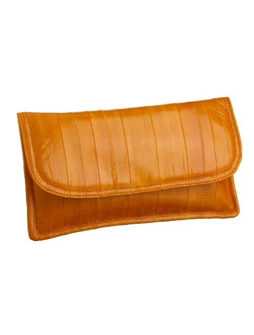 Latico Eelskin Envelope Flap Clutch, High End Premium Quality Leather, 100% Authentic Leather,