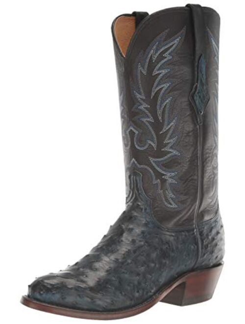 Lucchese Men's Elgin Full Quill Ostrich Snip Toe Cowboy Boots Western