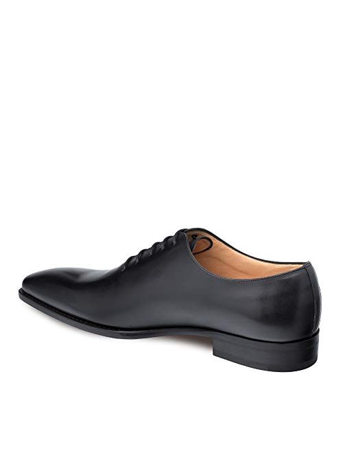 Mezlan Pamplona -  Mens Luxury Contemporary 5 Eyelet Plain Toe Balmoral - Hand-Stained Italian Calfskin, with Smooth Hand-Finishes - Handcrafted in Spain - Medium Width
