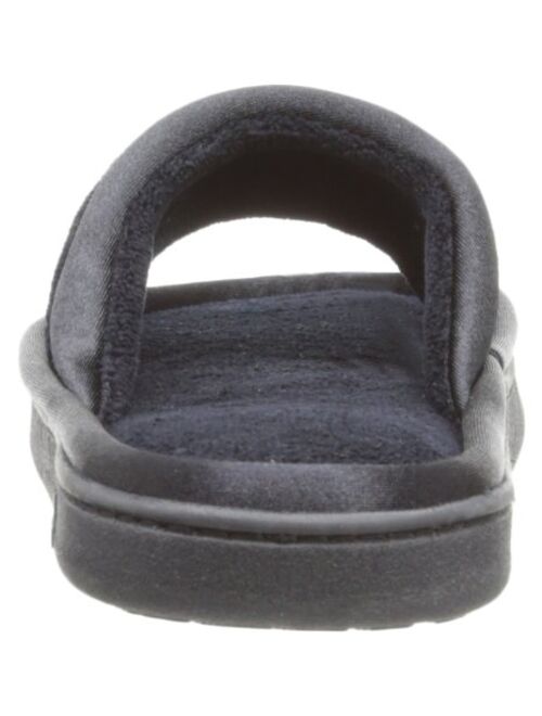 isotoner Women's Microterry Slide Slipper with Satin Trim