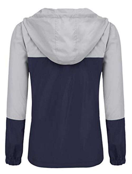 RAGEMALL Women's Waterproof Raincoats Packable Lightweight Windbreaker Active Outdoor Hooded Rain Jacket