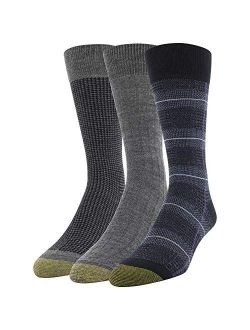 mens Glen Plaid and Houndstooth Crew Socks, 3 Pairs
