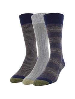 mens Glen Plaid and Houndstooth Crew Socks, 3 Pairs