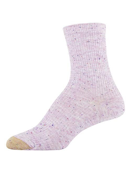 Gold Toe Women's Lola Ribbed Short Crew Socks, 6 Pairs