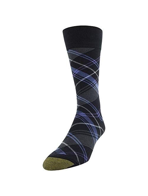 Gold Toe mens Bias and Box Plaid Crew Socks, 3 Pairs
