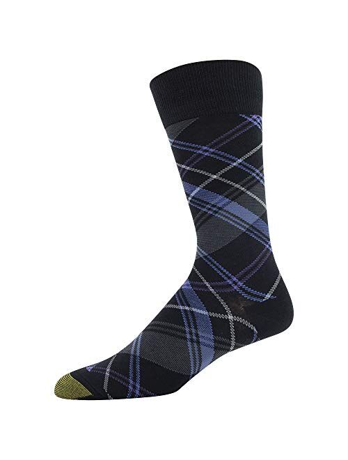 Gold Toe mens Bias and Box Plaid Crew Socks, 3 Pairs