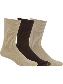 GoldToe Fluffies Casual Socks -Size 10-13, Tan/Taupe/Brown 523S (3-Pack)