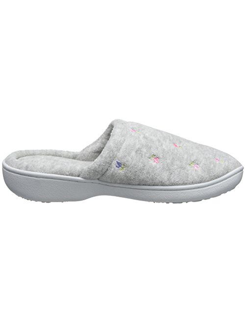 isotoner Women's Signature Terry Floral-Embroidered Slipper