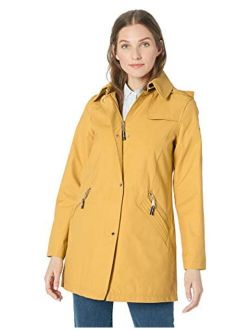 womens Hooded Mid-weight Rain Coat Jacket