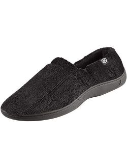 Men's Terry Moccasin Slipper with Memory Foam for Indoor/Outdoor Comfort and Arch Support