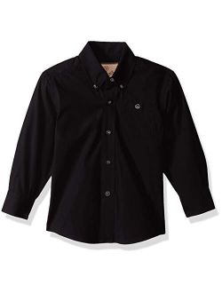 Boys' Classic One Pocket Long Sleeve Button Shirt