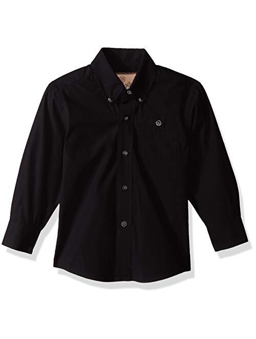 Wrangler Boys' Classic One Pocket Long Sleeve Button Shirt