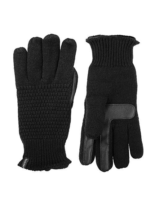 isotoner Women’s Knit Texting Plush Lined winter Gloves with Water Repellent Technology