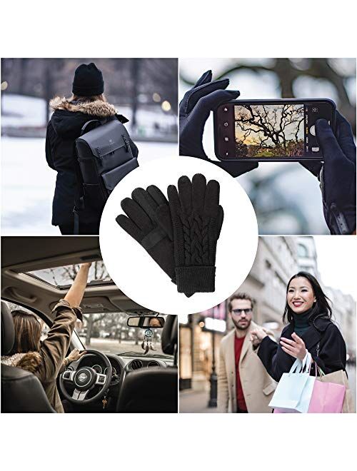 isotoner Women's Cable Knit Gloves with Touchscreen Palm Patches
