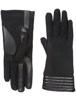 Women's Spandex Stretch Touchscreen Texting Cold Weather Gloves with Warm Fleece Lining and Metallic Details