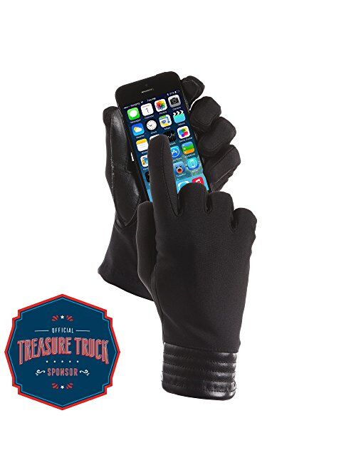 isotoner Women's Spandex Stretch Touchscreen Texting Cold Weather Gloves with Warm Fleece Lining and Metallic Details