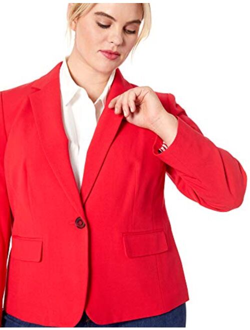 NINE WEST Women's 1 Button Notch Collar Stretch Jacket