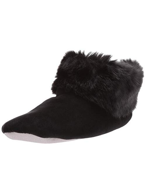 isotoner Women's Stretch Velour and faux fur Sabrine Bootie House Slipper