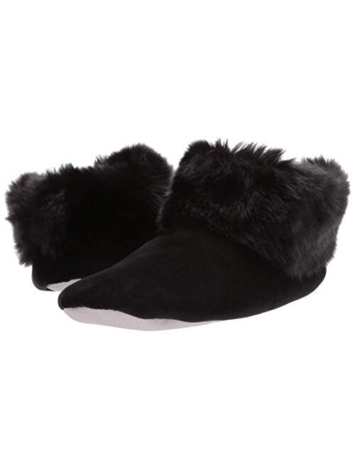 isotoner Women's Stretch Velour and faux fur Sabrine Bootie House Slipper