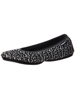 Women's Sport Knit Foldable Travel Ballerina Slipper with Carrying Pouch