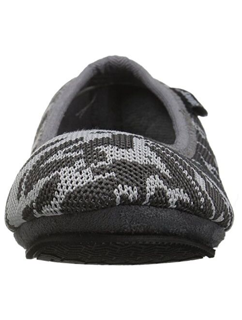 isotoner Women's Sport Knit Foldable Travel Ballerina Slipper with Carrying Pouch