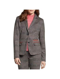 Basler Womens Plaid Suit Seperate Two-Button Blazer