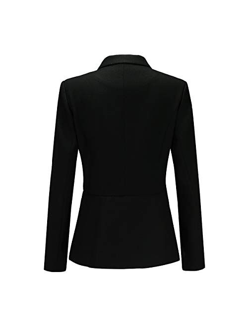Women's 2 Piece Office Lady Suit Set Invisible Button Blazer and Pants