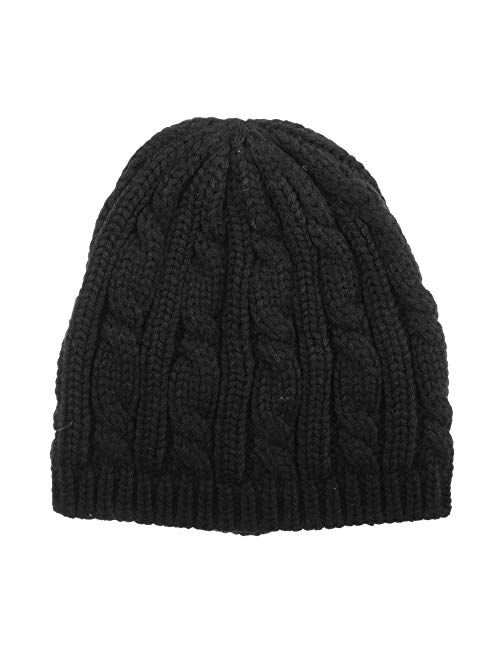 isotoner Women’s Cable Knit Cold Weather Beanie Hat with Warm Fleece Lining